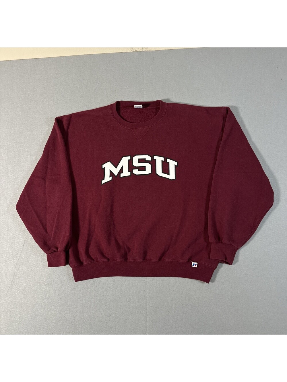 VTG Russell MSU Mississippi State Bulldogs Sweatshirt Large? Maroon